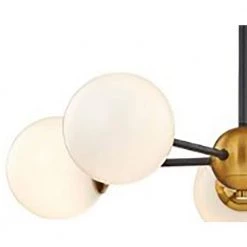 Aria 5-Light Burnished Brass and Matte Black Sputnik Pendant Chandelier Hanging Light with Opal Glass Shades by Home Decorators Collection -Outlet Home Decorators Collection Store burnished brass and matte black home decorators collection chandeliers hd 1831 i c3 1000