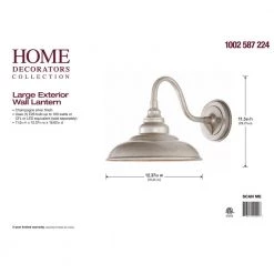 1-Light Champagne Silver Outdoor Wall Mount Barn Lantern Sconce by Home Decorators Collection -Outlet Home Decorators Collection Store champagne silver home decorators collection outdoor sconces 22999 1d 1000