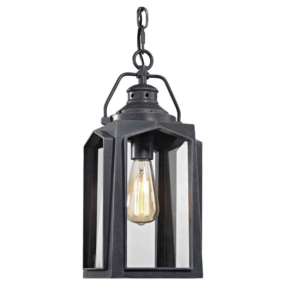 1-Light Charred Iron Medium Outdoor Hanging Pendant by Home Decorators Collection 3 1-Light Charred Iron Medium Outdoor Hanging Pendant by Home Decorators Collection