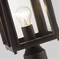 1-Light Charred Iron Outdoor Post Mount Lantern by Home Decorators Collection -Outlet Home Decorators Collection Store charred iron home decorators collection post light sets hd 1512 66 1000