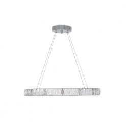24 in. Chrome Integrated LED Pendant with Clear Crystals by Home Decorators Collection -Outlet Home Decorators Collection Store chrome home decorators collection chandeliers 20748 001 4f 1000