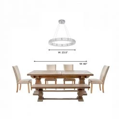 24 in. Chrome Integrated LED Pendant with Clear Crystals by Home Decorators Collection -Outlet Home Decorators Collection Store chrome home decorators collection chandeliers 20748 001 77 1000