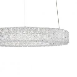 Wesley Park 100-Watt Integrated LED Chrome Pendant Hanging Light with Clear Round Acrylic Ring Shade by Home Decorators Collection -Outlet Home Decorators Collection Store chrome home decorators collection chandeliers 21221 1d 1000