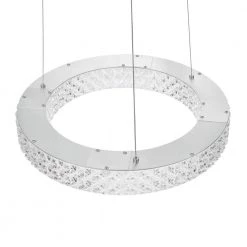 Wesley Park 100-Watt Integrated LED Chrome Pendant Hanging Light with Clear Round Acrylic Ring Shade by Home Decorators Collection -Outlet Home Decorators Collection Store chrome home decorators collection chandeliers 21221 66 1000