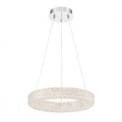 Wesley Park 100-Watt Integrated LED Chrome Pendant Hanging Light with Clear Round Acrylic Ring Shade by Home Decorators Collection -Outlet Home Decorators Collection Store chrome home decorators collection chandeliers 21221 c3 1000