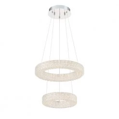 Wesley Park 150-Watt Integrated LED Chrome Pendant Hanging Light with Clear Round Acrylic Ring Shades by Home Decorators Collection -Outlet Home Decorators Collection Store chrome home decorators collection chandeliers 21222 c3 1000