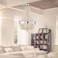 Monticello Park 6-Light Chrome Crystal Chandelier by Home Decorators Collection -Outlet Home Decorators Collection Store chrome home decorators collection chandeliers 30331 hbu 4f 1000