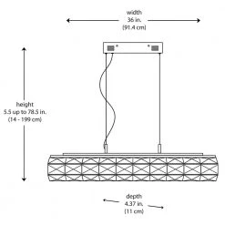 Keighley 36 in. Integrated LED Chrome Modern Linear Chandelier for Dining Room or Kitchen Island with Crystal Shade by Home Decorators Collection -Outlet Home Decorators Collection Store chrome home decorators collection chandeliers 7151 ndm 77 1000