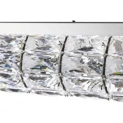 Keighley 36 in. Integrated LED Chrome Modern Linear Chandelier for Dining Room or Kitchen Island with Crystal Shade by Home Decorators Collection -Outlet Home Decorators Collection Store chrome home decorators collection chandeliers 7151 ndm a0 1000