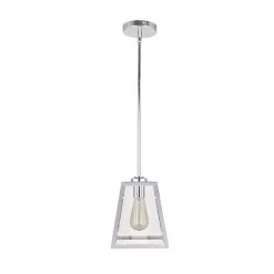 Knightley 1-Light Chrome and Glass Mini Pendant by Home Decorators Collection