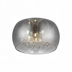 5-Light Chrome Glass Integrated LED Flush Mount with Clear Glass Beads by Home Decorators Collection