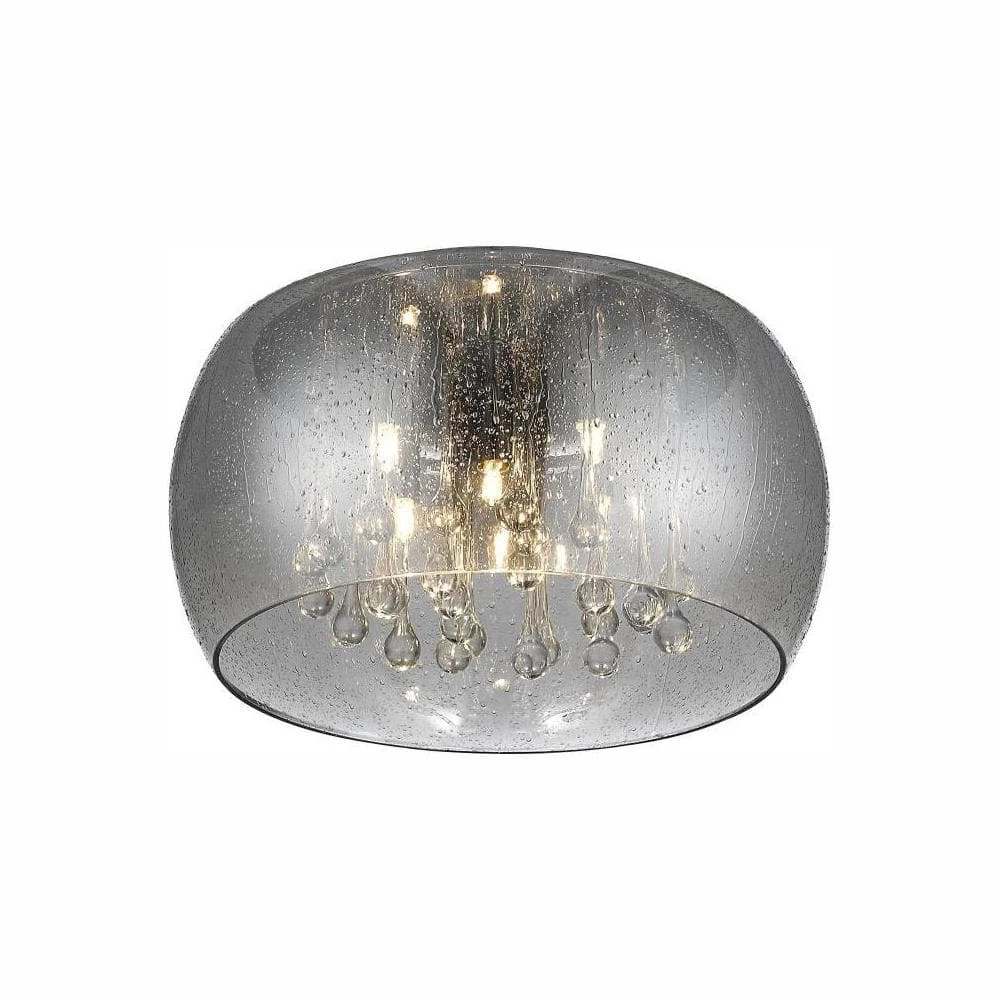 5-Light Chrome Glass Integrated LED Flush Mount with Clear Glass Beads by Home Decorators Collection 3 5-Light Chrome Glass Integrated LED Flush Mount with Clear Glass Beads by Home Decorators Collection
