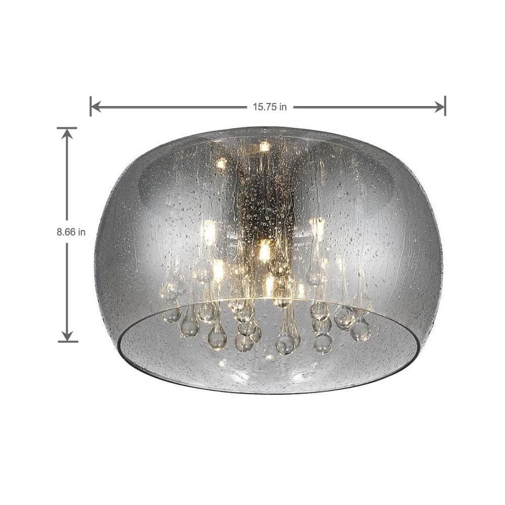 5-Light Chrome Glass Integrated LED Flush Mount with Clear Glass Beads by Home Decorators Collection 7 5-Light Chrome Glass Integrated LED Flush Mount with Clear Glass Beads by Home Decorators Collection - Image 5