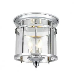 Wingate 12.25 in. 3-Light Polished Chrome Flush Mount Ceiling Light by Home Decorators Collection