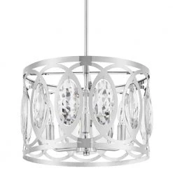 Westchester 3-Light Chrome Semi Flushmount/Pendant Convertible by Home Decorators Collection