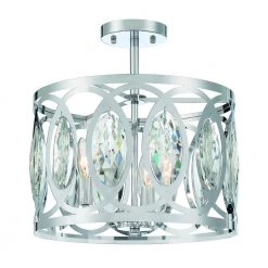 Westchester 3-Light Chrome Semi Flushmount/Pendant Convertible by Home Decorators Collection -Outlet Home Decorators Collection Store chrome home decorators collection flush mount lights 37858 hbn c3 1000