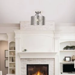 Kimberly 3-Light Crystal and Chrome Semi-Flushmount by Home Decorators Collection -Outlet Home Decorators Collection Store chrome home decorators collection flush mount lights fm201mh chr 31 1000