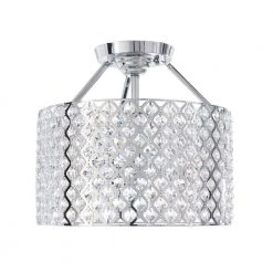 Kimberly 3-Light Crystal and Chrome Semi-Flushmount by Home Decorators Collection