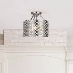 Kimberly 3-Light Crystal and Chrome Semi-Flushmount by Home Decorators Collection -Outlet Home Decorators Collection Store chrome home decorators collection flush mount lights fm201mh chr fa 1000