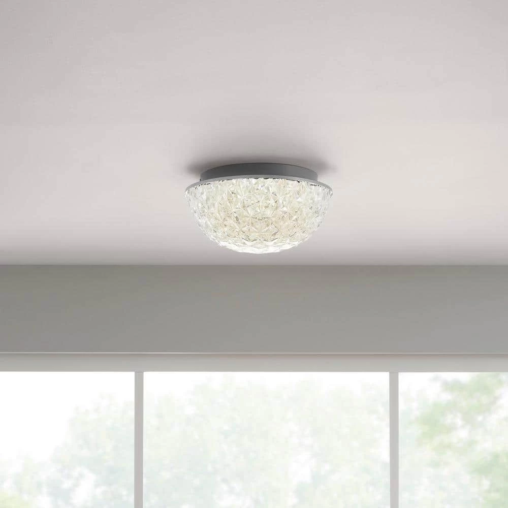 Ellis Place 12.25 in. Chrome LED Round Flush Mount, Modern Ceiling Light by Home Decorators Collection 4 Ellis Place 12.25 in. Chrome LED Round Flush Mount, Modern Ceiling Light by Home Decorators Collection - Image 2