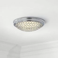 Crystal 13 in. Chrome LED Flush Mount by Home Decorators Collection -Outlet Home Decorators Collection Store chrome home decorators collection flush mount lights jju3011l 9 cr c3 1000