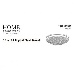 Crystal 13 in. Chrome LED Flush Mount by Home Decorators Collection -Outlet Home Decorators Collection Store chrome home decorators collection flush mount lights jju3011l 9 cr d4 1000
