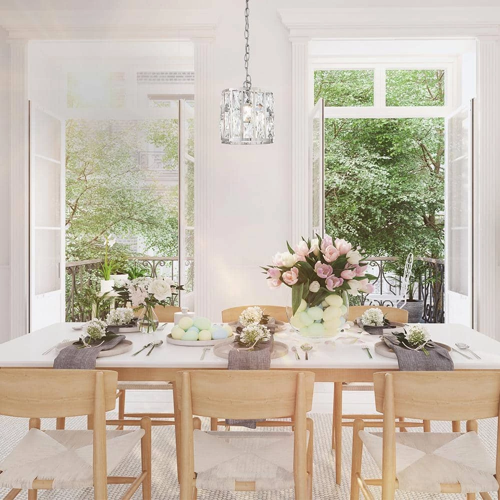 Kristella 1-Light Crystal and Chrome Pendant by Home Decorators Collection 11 Kristella 1-Light Crystal and Chrome Pendant by Home Decorators Collection - Image 9