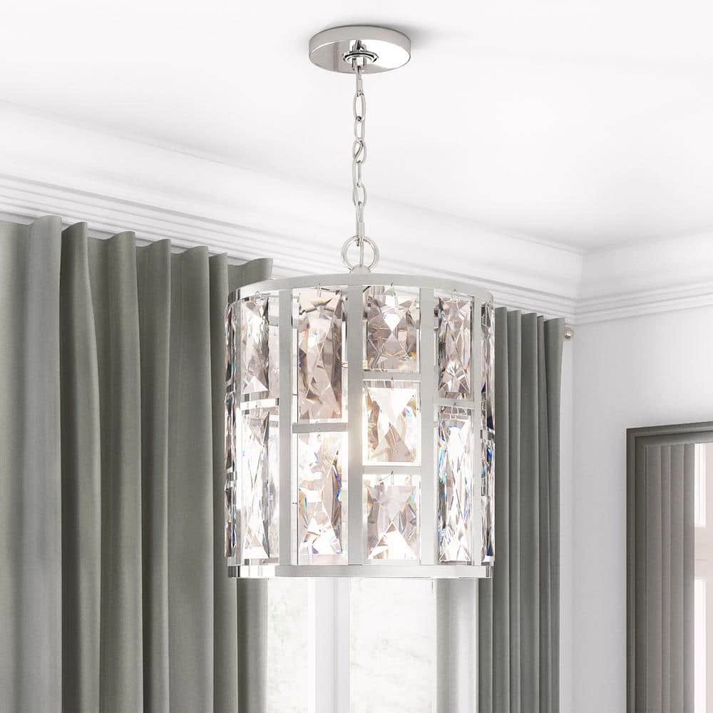 Kristella 1-Light Crystal and Chrome Pendant by Home Decorators Collection 6 Kristella 1-Light Crystal and Chrome Pendant by Home Decorators Collection - Image 4