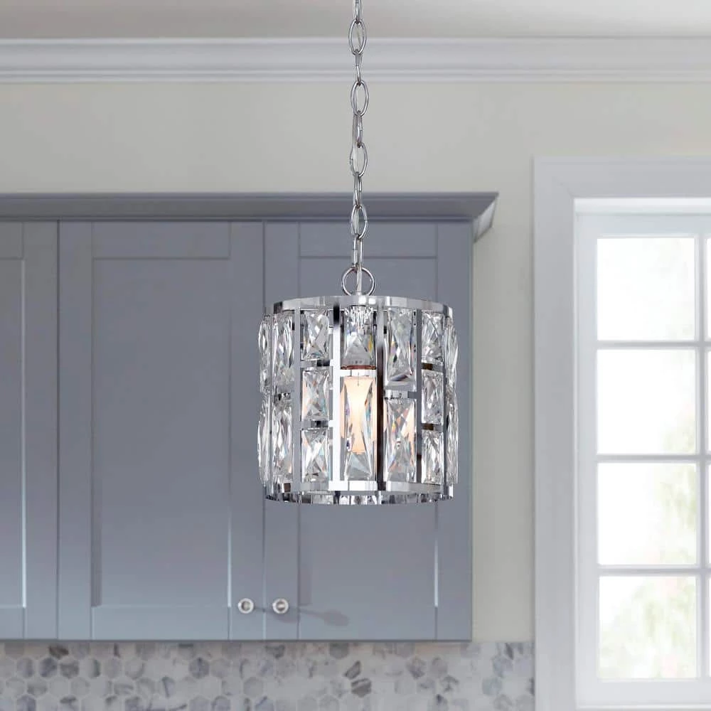 Kristella 1-Light Crystal and Chrome Pendant by Home Decorators Collection 4 Kristella 1-Light Crystal and Chrome Pendant by Home Decorators Collection - Image 2