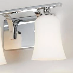 2-Light Chrome Square Bath Vanity Light with Etched White Glass by Home Decorators Collection -Outlet Home Decorators Collection Store chrome home decorators collection vanity lighting 15332 40 1000