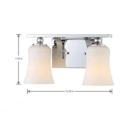 2-Light Chrome Square Bath Vanity Light with Etched White Glass by Home Decorators Collection -Outlet Home Decorators Collection Store chrome home decorators collection vanity lighting 15332 44 1000