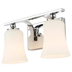 2-Light Chrome Square Bath Vanity Light with Etched White Glass by Home Decorators Collection -Outlet Home Decorators Collection Store chrome home decorators collection vanity lighting 15332 76 1000