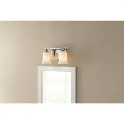 2-Light Chrome Square Bath Vanity Light with Etched White Glass by Home Decorators Collection -Outlet Home Decorators Collection Store chrome home decorators collection vanity lighting 15332 c3 1000
