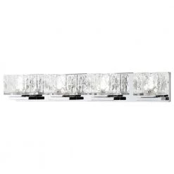 Tulianne 75-Watt Equivalent 4-Light Chrome LED Vanity Light with Clear Cube Glass by Home Decorators Collection