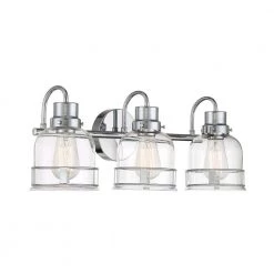 Willow Springs 23.5 in. 3-Light Chrome Bathroom Vanity Light with Clear Glass Shade by Home Decorators Collection -Outlet Home Decorators Collection Store chrome home decorators collection vanity lighting 25023 4f 1000