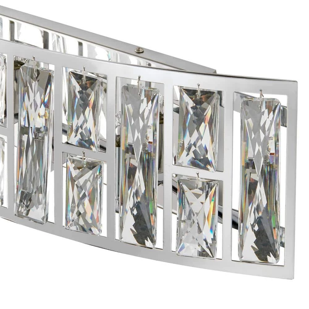 Kristella 24 in. 5-Light Chrome Vanity Light with Clear Crystal Shade by Home Decorators Collection 7 Kristella 24 in. 5-Light Chrome Vanity Light with Clear Crystal Shade by Home Decorators Collection - Image 5