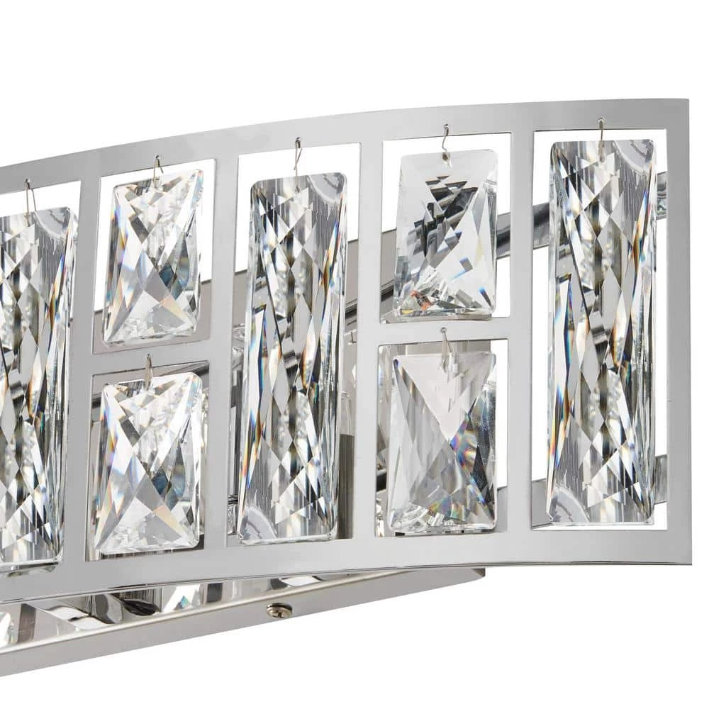 Kristella 24 in. 5-Light Chrome Vanity Light with Clear Crystal Shade by Home Decorators Collection 11 Kristella 24 in. 5-Light Chrome Vanity Light with Clear Crystal Shade by Home Decorators Collection - Image 9