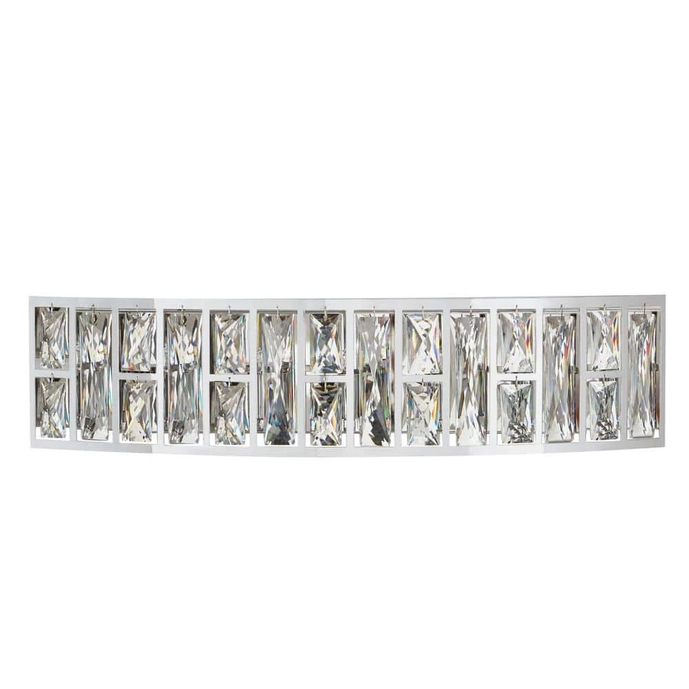 Kristella 24 in. 5-Light Chrome Vanity Light with Clear Crystal Shade by Home Decorators Collection 10 Kristella 24 in. 5-Light Chrome Vanity Light with Clear Crystal Shade by Home Decorators Collection - Image 8