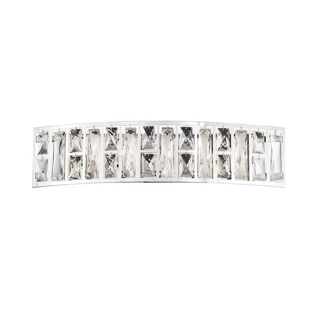 Kristella 24 in. 5-Light Chrome Vanity Light with Clear Crystal Shade by Home Decorators Collection 3 Kristella 24 in. 5-Light Chrome Vanity Light with Clear Crystal Shade by Home Decorators Collection
