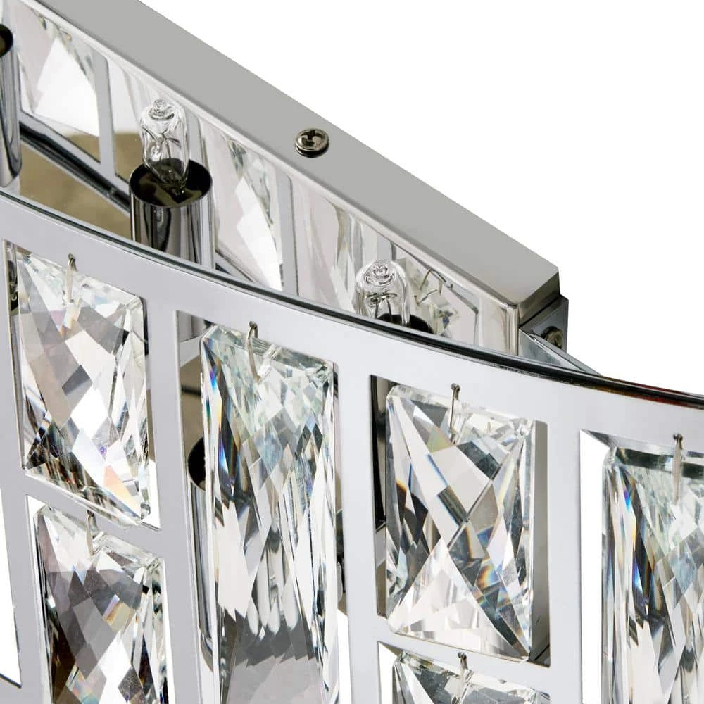 Kristella 24 in. 5-Light Chrome Vanity Light with Clear Crystal Shade by Home Decorators Collection 8 Kristella 24 in. 5-Light Chrome Vanity Light with Clear Crystal Shade by Home Decorators Collection - Image 6