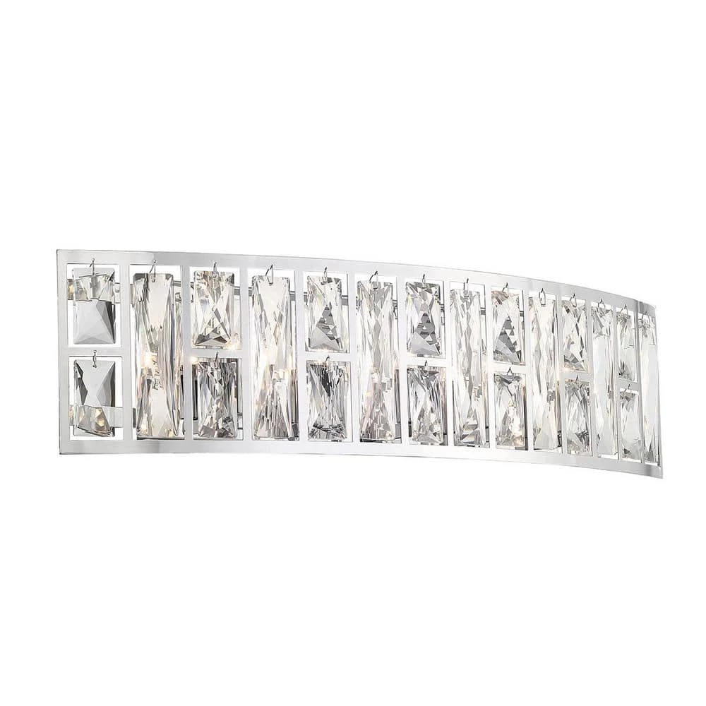 Kristella 24 in. 5-Light Chrome Vanity Light with Clear Crystal Shade by Home Decorators Collection 9 Kristella 24 in. 5-Light Chrome Vanity Light with Clear Crystal Shade by Home Decorators Collection - Image 7
