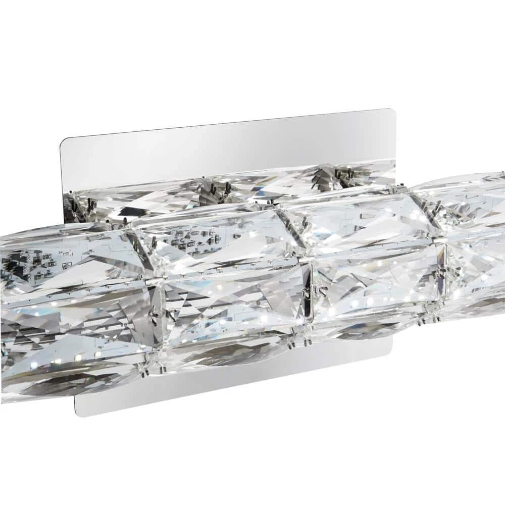 Keighley 18 in. 1-Light Chrome LED Crystal Bathroom Vanity Light Fixture Bar by Home Decorators Collection 5 Keighley 18 in. 1-Light Chrome LED Crystal Bathroom Vanity Light Fixture Bar by Home Decorators Collection - Image 3
