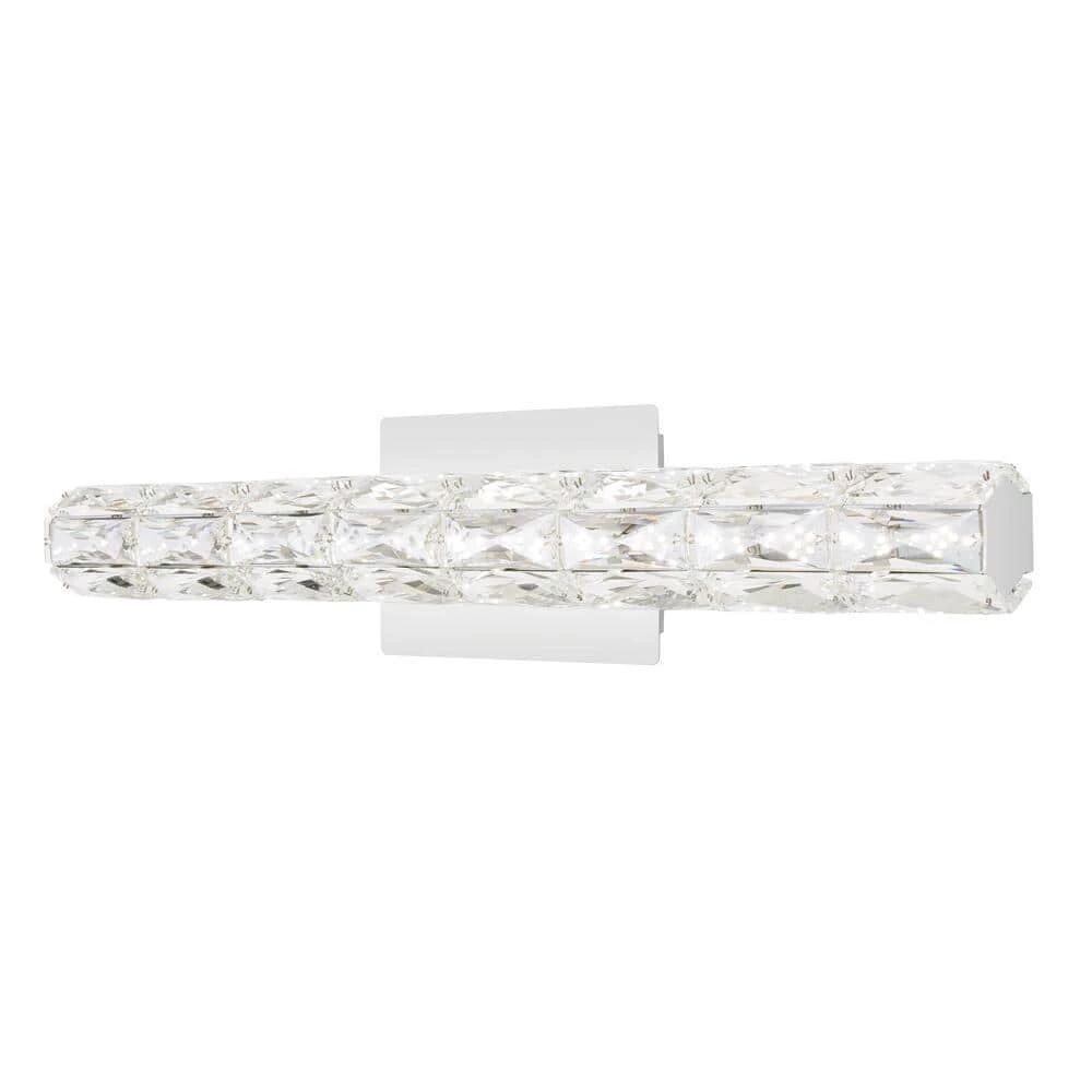 Keighley 18 in. 1-Light Chrome LED Crystal Bathroom Vanity Light Fixture Bar by Home Decorators Collection 8 Keighley 18 in. 1-Light Chrome LED Crystal Bathroom Vanity Light Fixture Bar by Home Decorators Collection - Image 6