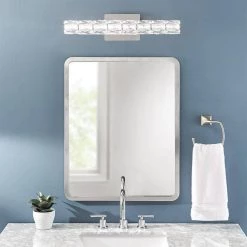 Keighley 24 in. 1-Light Chrome Integrated LED Bathroom Vanity Light Bar with Crystal Shade by Home Decorators Collection -Outlet Home Decorators Collection Store chrome home decorators collection vanity lighting 4151 ndm 31 1000