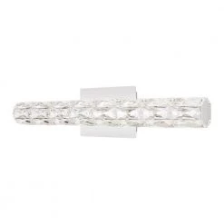 Keighley 24 in. 1-Light Chrome Integrated LED Bathroom Vanity Light Bar with Crystal Shade by Home Decorators Collection
