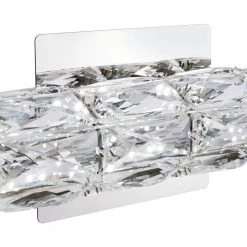 Keighley 24 in. 1-Light Chrome Integrated LED Bathroom Vanity Light Bar with Crystal Shade by Home Decorators Collection -Outlet Home Decorators Collection Store chrome home decorators collection vanity lighting 4151 ndm a0 1000