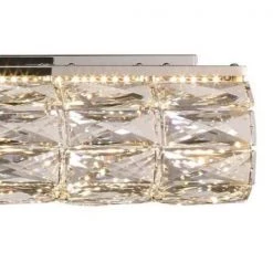 Keighley 24 in. 1-Light Chrome Integrated LED Bathroom Vanity Light Bar with Crystal Shade by Home Decorators Collection -Outlet Home Decorators Collection Store chrome home decorators collection vanity lighting 4151 ndm c3 1000