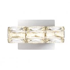 Keighley Chrome Integrated LED Crystal Wall Sconce Light Fixture by Home Decorators Collection