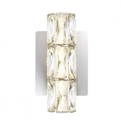 Keighley Chrome Integrated LED Crystal Wall Sconce Light Fixture by Home Decorators Collection -Outlet Home Decorators Collection Store chrome home decorators collection vanity lighting c6360 76 1000