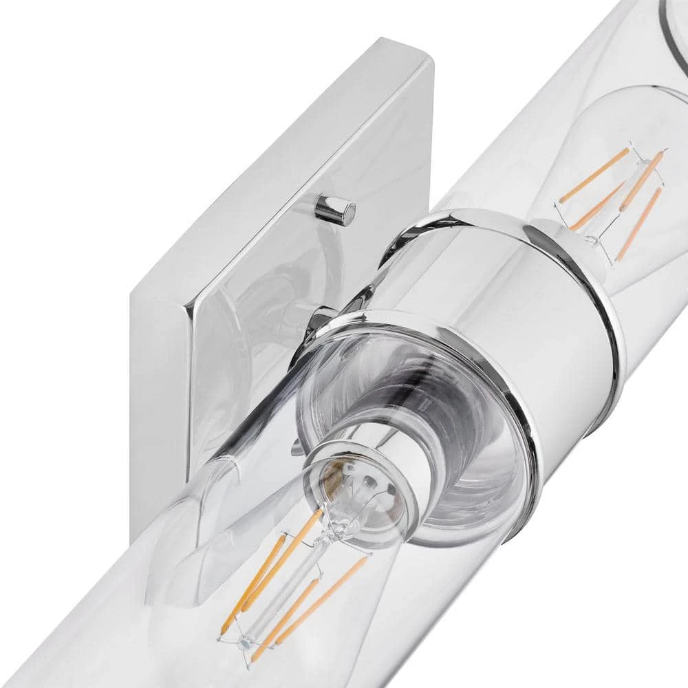 Laurel Falls 19.75 in. 2-Light Chrome Bathroom Vanity Light with Clear Glass Shades by Home Decorators Collection 7 Laurel Falls 19.75 in. 2-Light Chrome Bathroom Vanity Light with Clear Glass Shades by Home Decorators Collection - Image 5